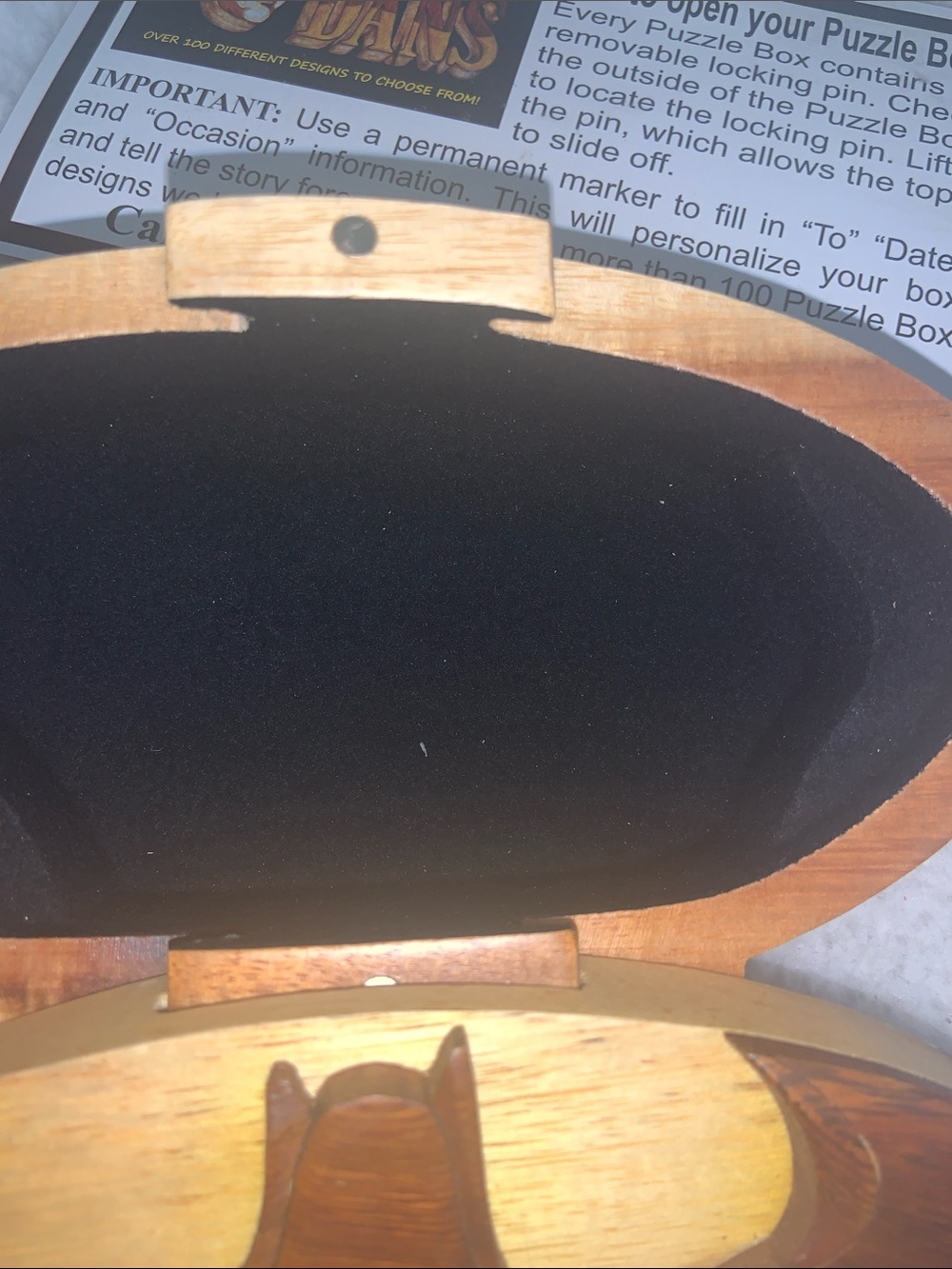 Hand-Carved Wooden Batman Trinket Box - Natural Brown - Picture 8 of 12